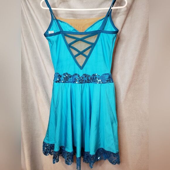Jazz, tap, contemporary Dance Costume, Blue, Medium Adult - Picture 4 of 9
